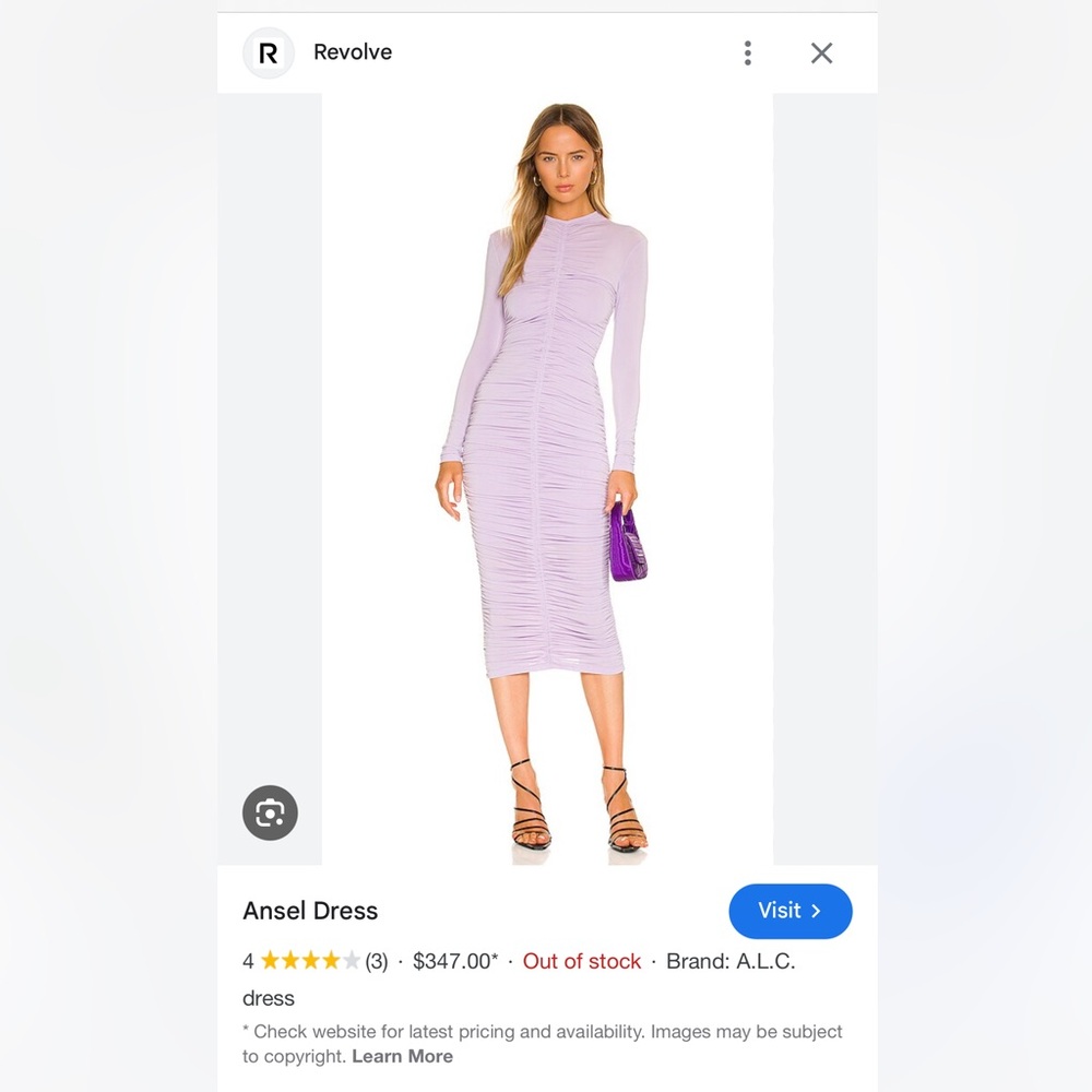 Revolve ALC Ansel dress in Lilac - Picture 2 of 8